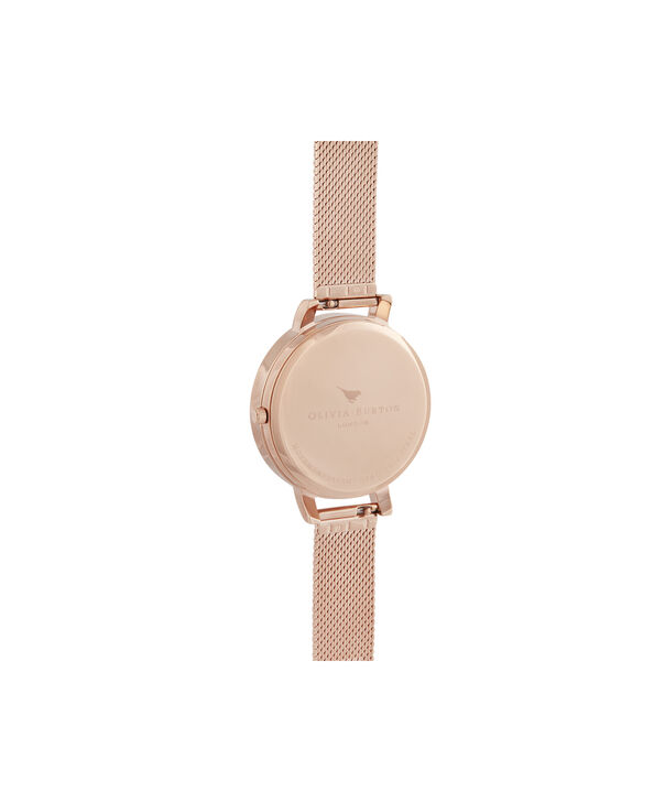 OLIVIA BURTON LONDON Big Dial 3D Bee Lapis Lazuli & Rose Gold Boucle MeshOB16SP11 &ndash; Big Dial in Rose Gold and Rose Gold - Back view