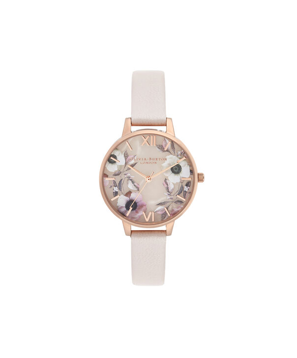 OLIVIA BURTON LONDON Semi Precious Demi Dial WatchOB16SP14 &ndash; Demi Dial in pink and Rose Gold - Front view