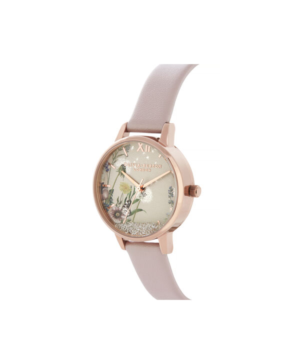 OLIVIA BURTON LONDON Wishing Watch Midi Vegan Rose Sand & Rose GoldOB16SG04 &ndash; Midi Dial in Pink and Rose Gold - Side view
