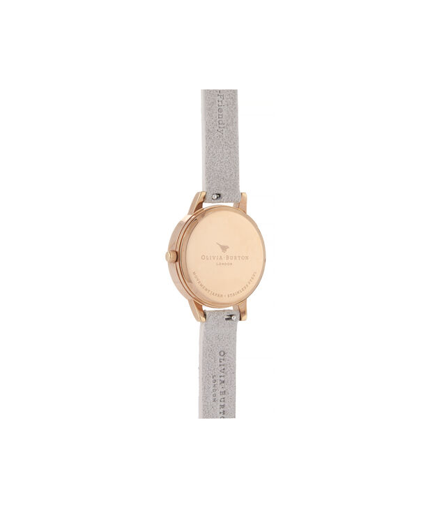 OLIVIA BURTON LONDON Eco-Friendly Midi Dial Rose Gold WatchOB16VE14 &ndash; Midi Dial in grey and Rose Gold - Back view