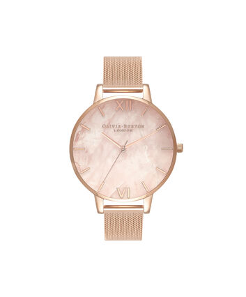 OLIVIA BURTON LONDON Semi PreciousOB16SP01 &ndash; Big Dial Round in Rose Gold - Front view
