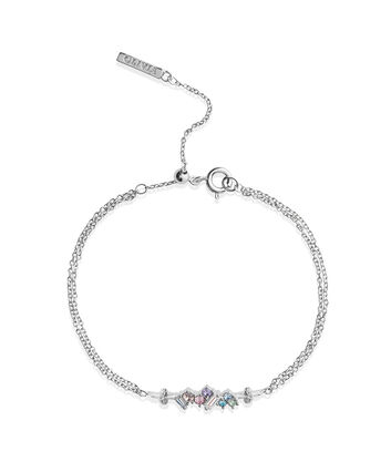 OLIVIA BURTON LONDON Rainbow Bee Chain Bracelet SilverOBJAMB81 &ndash; Rainbow Bee Chain Bracelet Silver - Front view