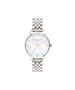 OLIVIA BURTON LONDON  Mother of Pearl White Bracelet, Silver OB16MOP02 &ndash; Midi Dial Round in Silver and Silver - Front view