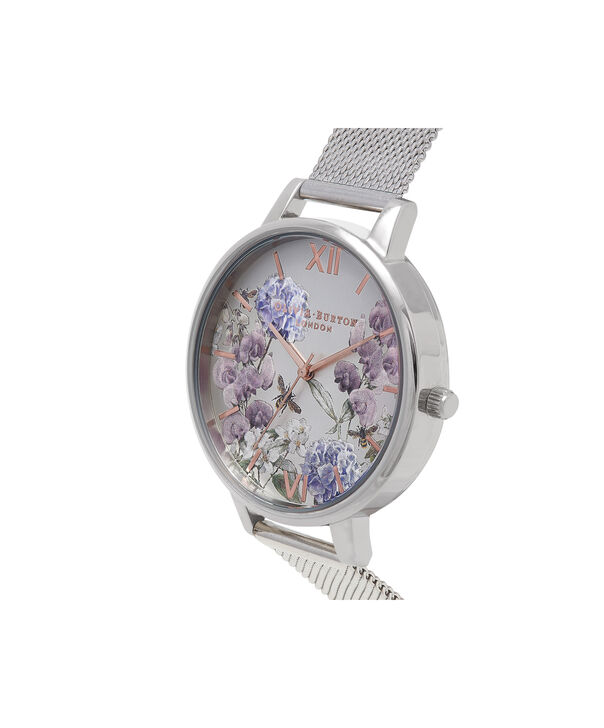 Ladies Parlour Bee Blooms Rose Gold & Silver Mesh Watch Olivia Burton