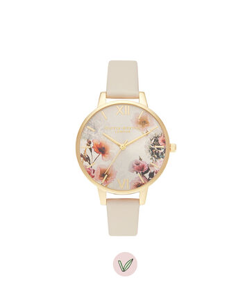 OLIVIA BURTON LONDON Sunlight Florals Vegan Nude & GoldOB16EG118 &ndash; Sunlight Florals Vegan Nude & Gold - Front view