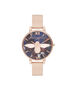 OLIVIA BURTON LONDON Big Dial 3D Bee Lapis Lazuli & Rose Gold Boucle MeshOB16SP11 &ndash; Big Dial in Rose Gold and Rose Gold - Front view