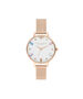 OLIVIA BURTON LONDON Rainbow Bee Pale Rose Gold Boucl&eacute; MeshOB16RB15 &ndash; Rainbow Bee Pale Rose Gold Boucl&eacute; Mesh - Front view