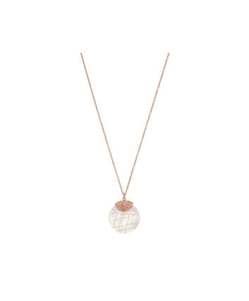 OLIVIA BURTON LONDON Semi Precious Rose Gold & Rose QuartzOBJ16AMN23 &ndash; Semi Precious Necklace - Front view