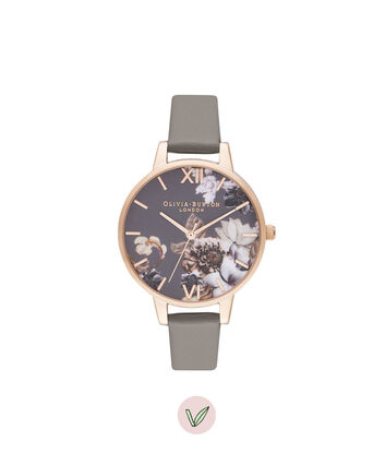 OLIVIA BURTON LONDON Demi Vegan London Grey & Rose GoldOB16CS20 &ndash; Demi Dial in London Grey and Rose Gold - Front view