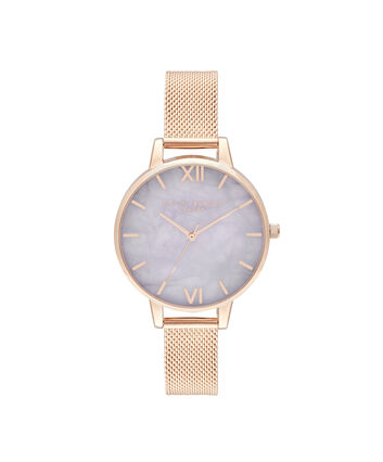 OLIVIA BURTON LONDON Demi Amethyst Rose GoldOB16SP16 &ndash; Demi Dial in London Grey and Rose Gold - Front view