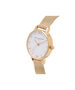 OLIVIA BURTON LONDON  White Dial Gold Mesh Watch OB16MDW35 &ndash; Midi Dial in White and Gold - Side view