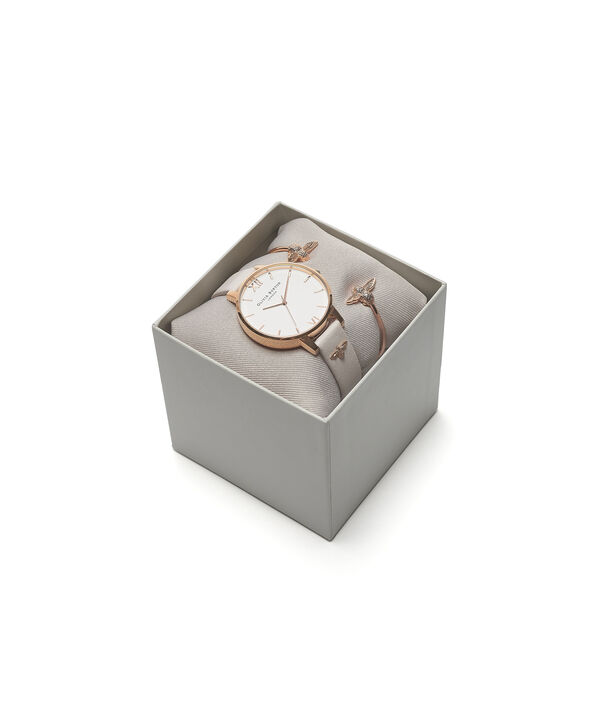 Las Gift Set Bee Watch With Bangle Olivia Burton Olivia Burton London Gift Set Bee Watch With Bangleob16gset04 And Bangle