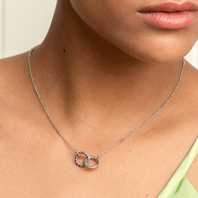Amity Interlock Silver Tone Necklace