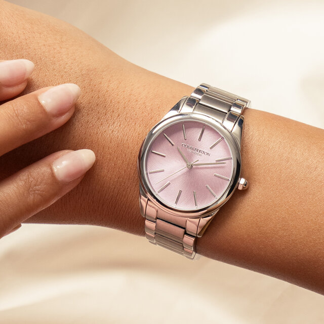34mm Glowful Pale Lavender & Silver Bracelet Watch