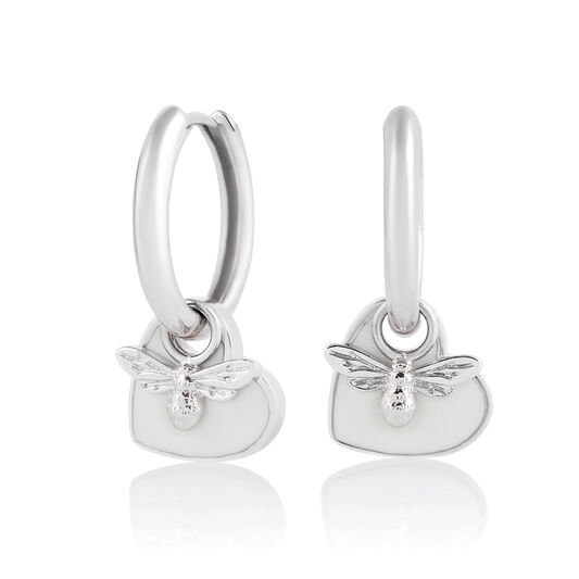You Have My Heart Huggie Hoops White & Silver