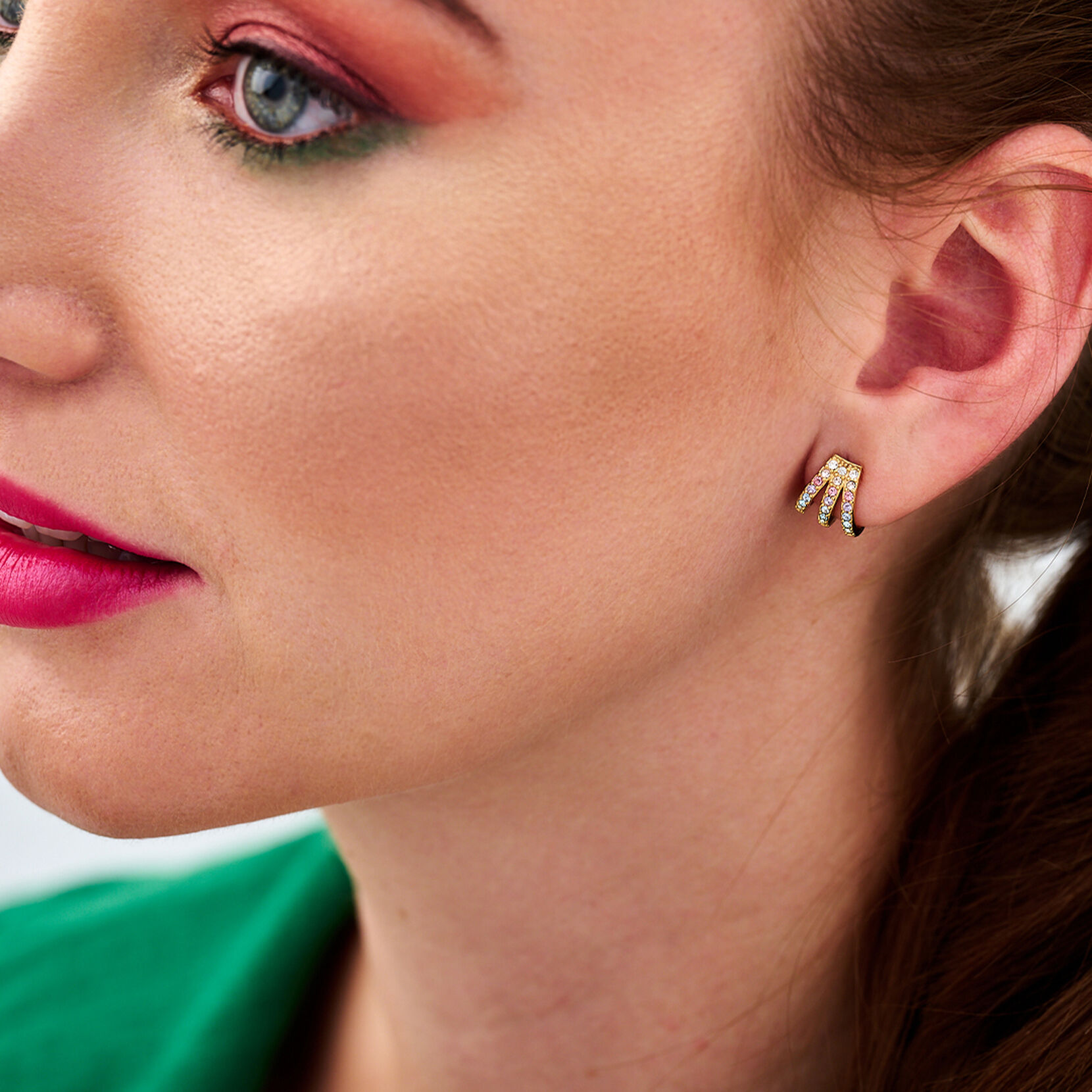 Rainbow Claw Earrings Gold