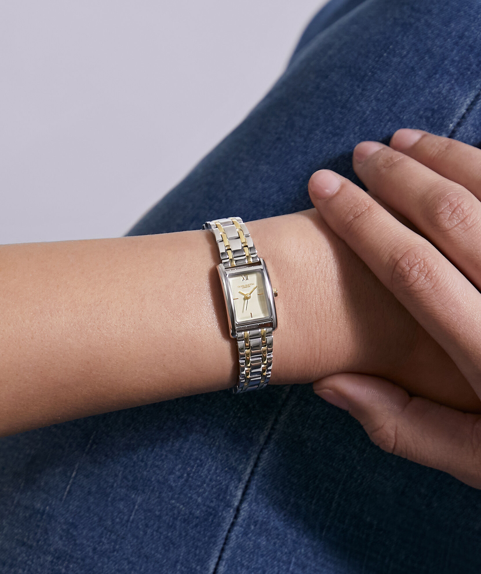 Classic 16mm Mini Grove White & Two Tone Bracelet Watch | Olivia