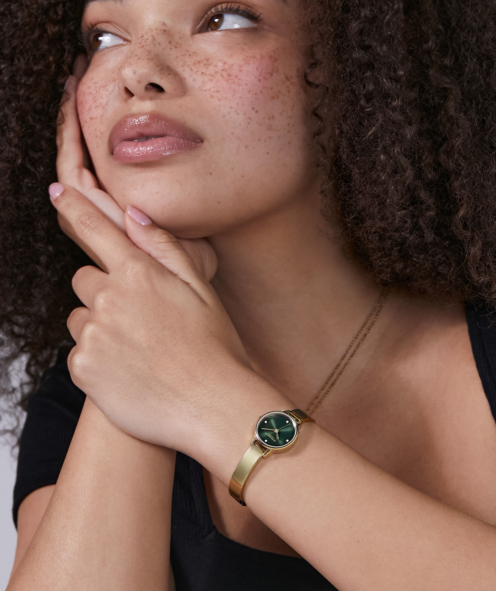 Classic 23mm Mini Forest Green & Gold Bangle Watch | Olivia Burton