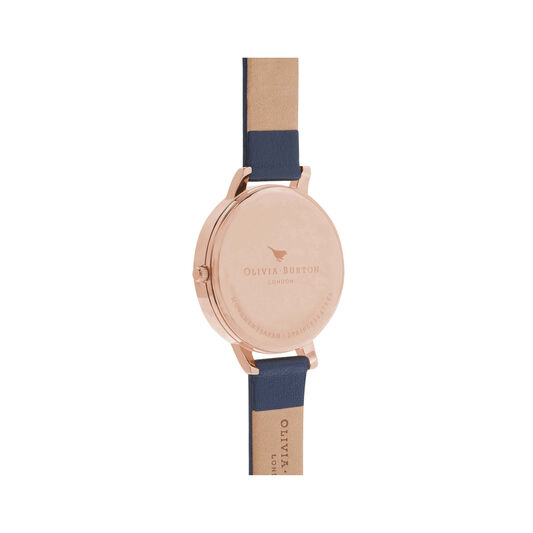 Big Dial Navy And Rose Gold Watch