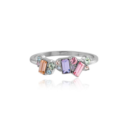 Rainbow Cluster Ring Silver
