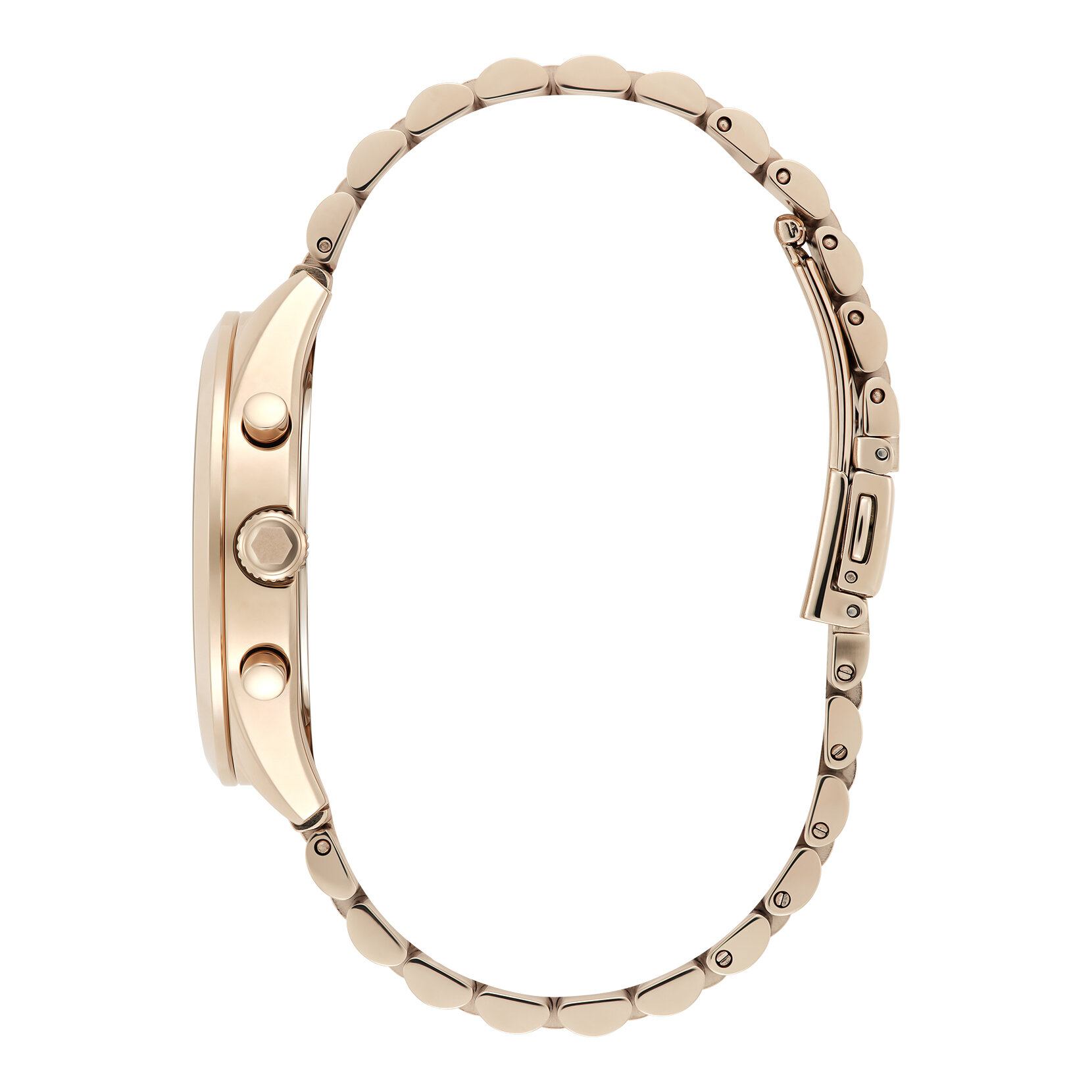 38mm City Classic Multifunction Carnation Gold Bracelet Watch