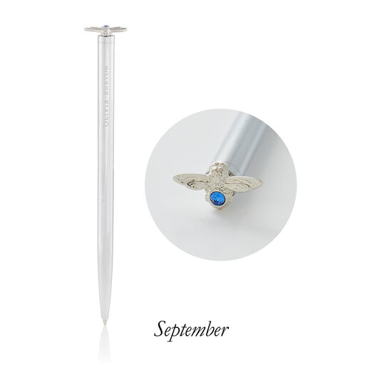 Celebration Bee Pen Sapphire Crystal & Silver  Sept
