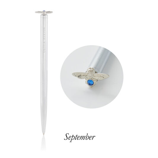Celebration Bee Pen Sapphire Crystal & Silver Sept