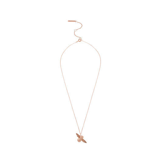 3D Bee Pendant Necklace Rose Gold
