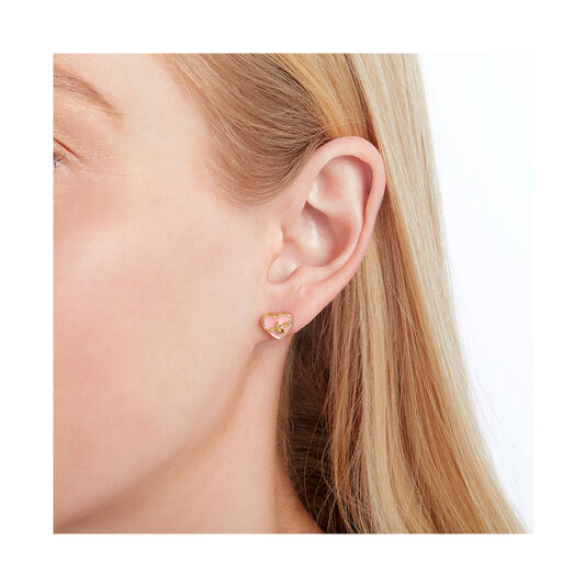 Love Bug Studs Pink & Gold