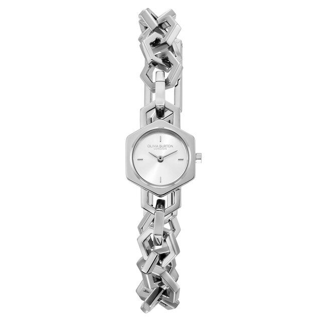 20mm Hex Link Mini Silver Bracelet Watch