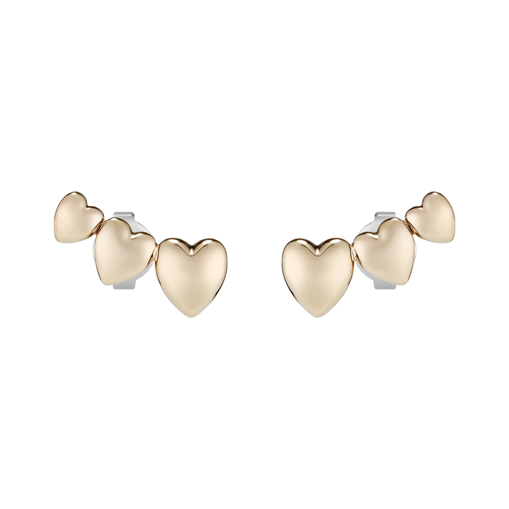 Mini Heart Rose Gold Plated Stud Earrings