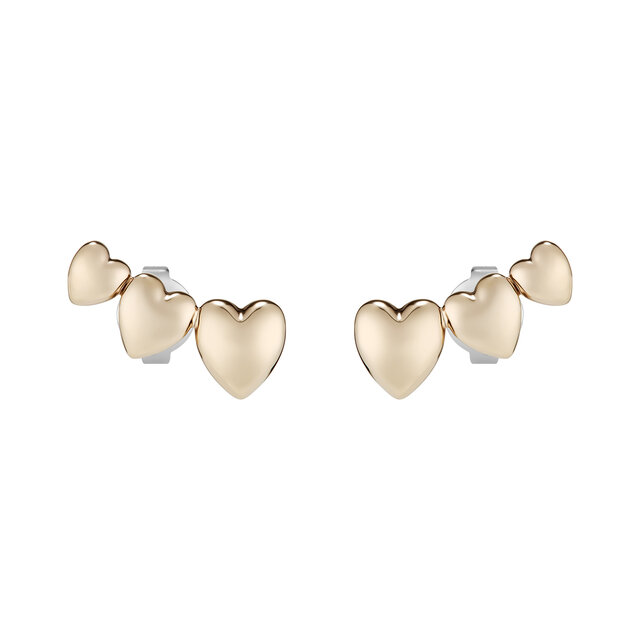 Mini Heart Rose Gold Plated Stud Earrings