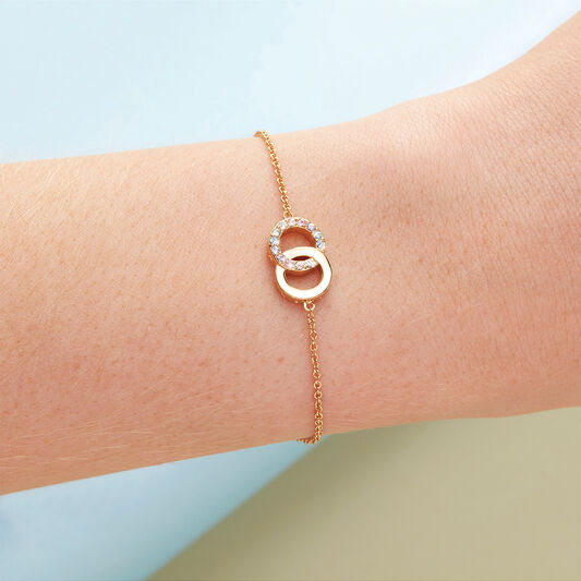 Bejewelled Classics Rainbow Interlink Chain Bracelet Gold