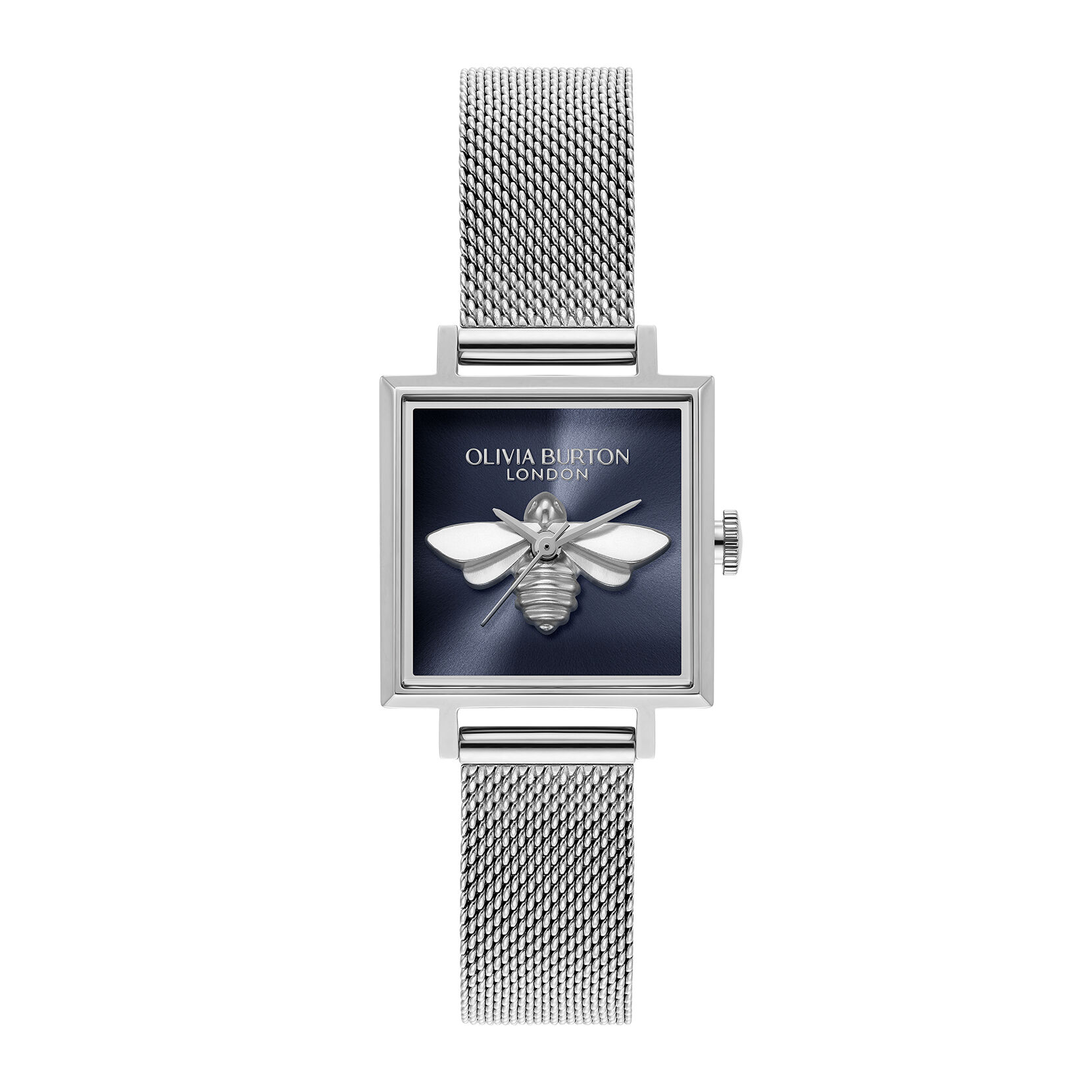Olivia burton silver bee watch online