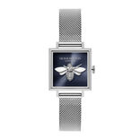 Signature 23mm Lucky Bee Blue & Silver Mesh Watch | Olivia  display picture 1