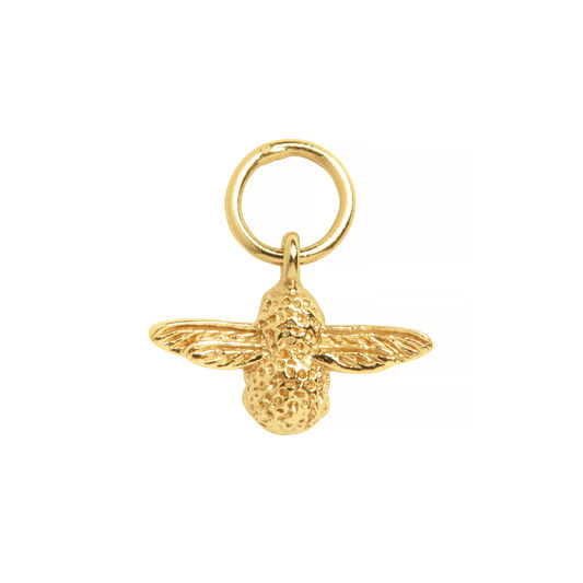 3D Bee Huggie Hoop Earrings Gold