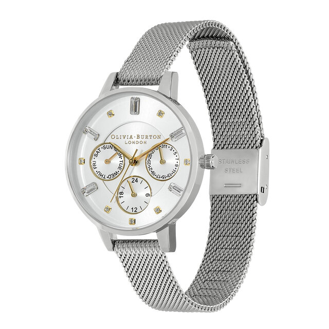 34mm Silver Mesh Watch