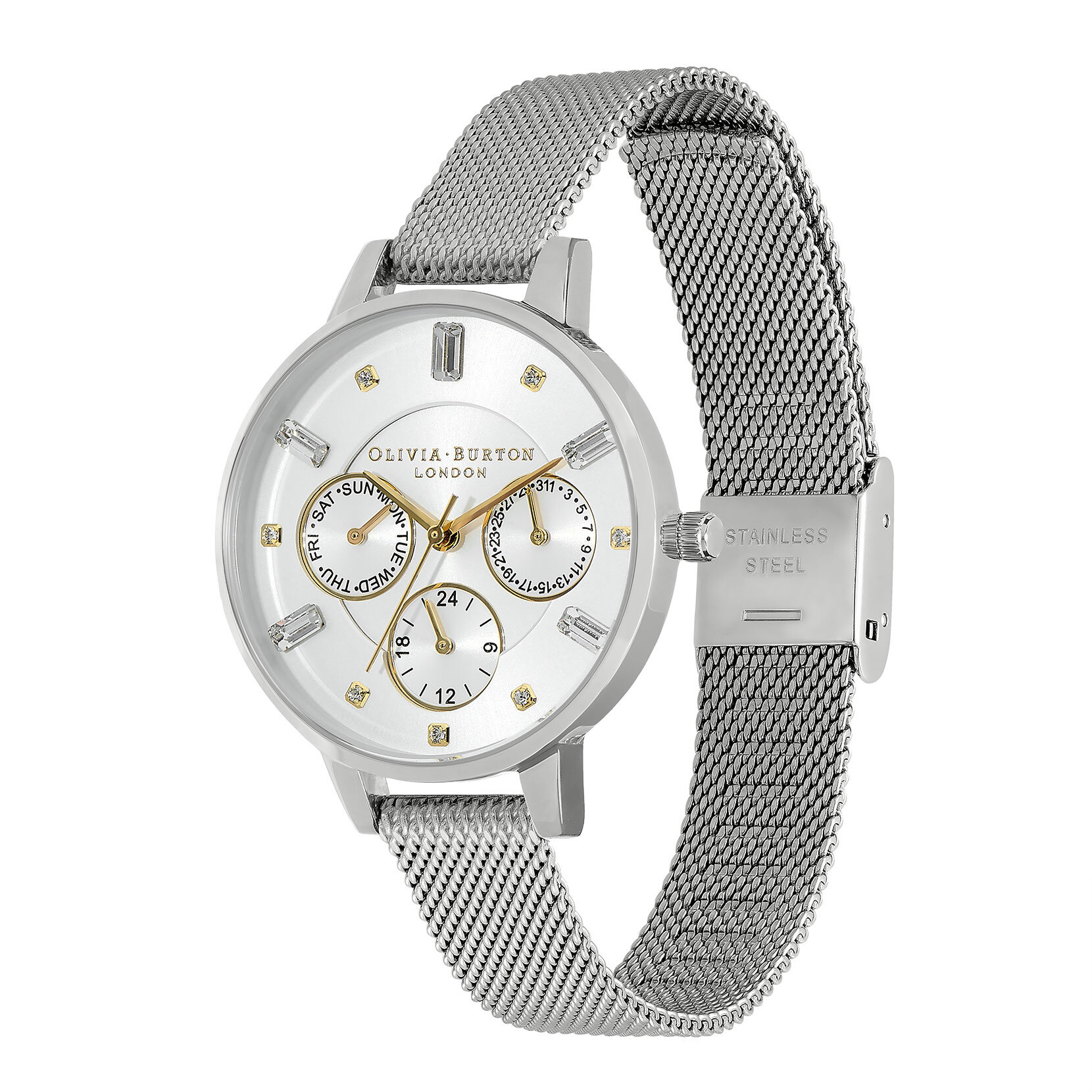 34mm Silver Mesh Watch