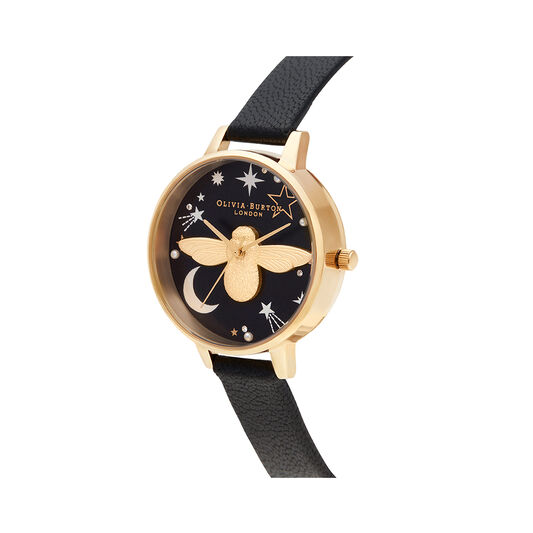 Celestial 3D Bee, Black & Gold