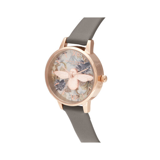 Midi 3D Bee Vegan London gray & Rose Gold