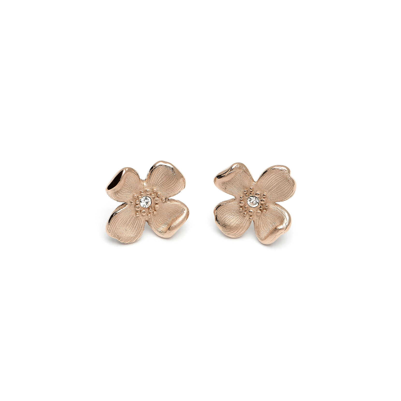Signature Dogwood Flower Carnation Gold Stud Earrings Olivia