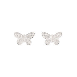 3D Butterfly Stud Earrings Silver