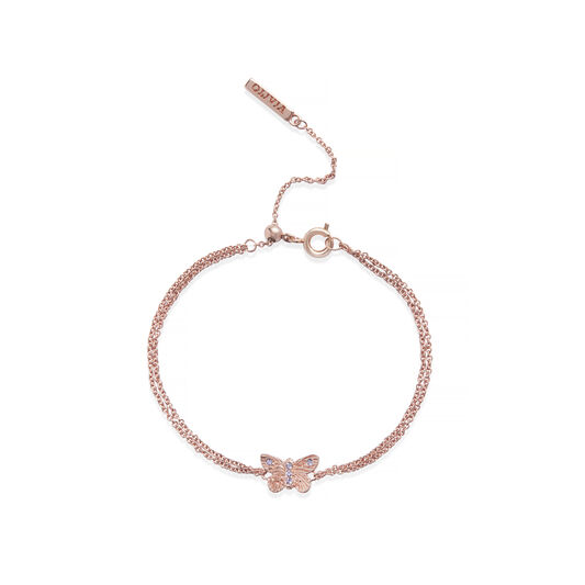 Bejewelled Butterfly Chain Bracelet Rose Gold & Tanzanite
