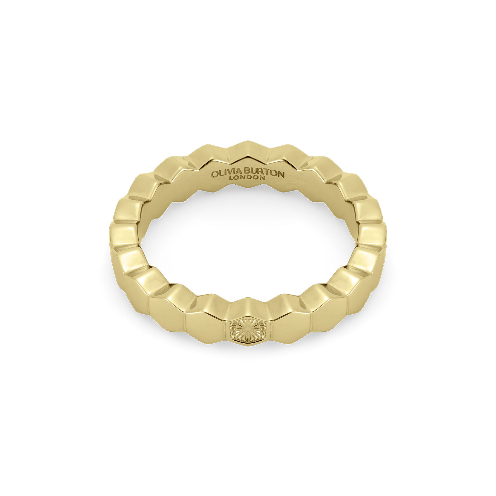 Petite Honeycomb Gold Plated Ring L