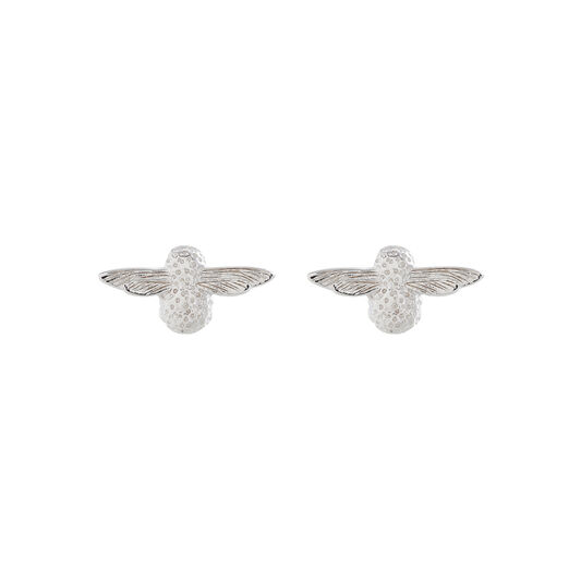 3D Bee Studs Silver