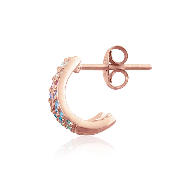 Rainbow Claw Earrings Rose Gold
