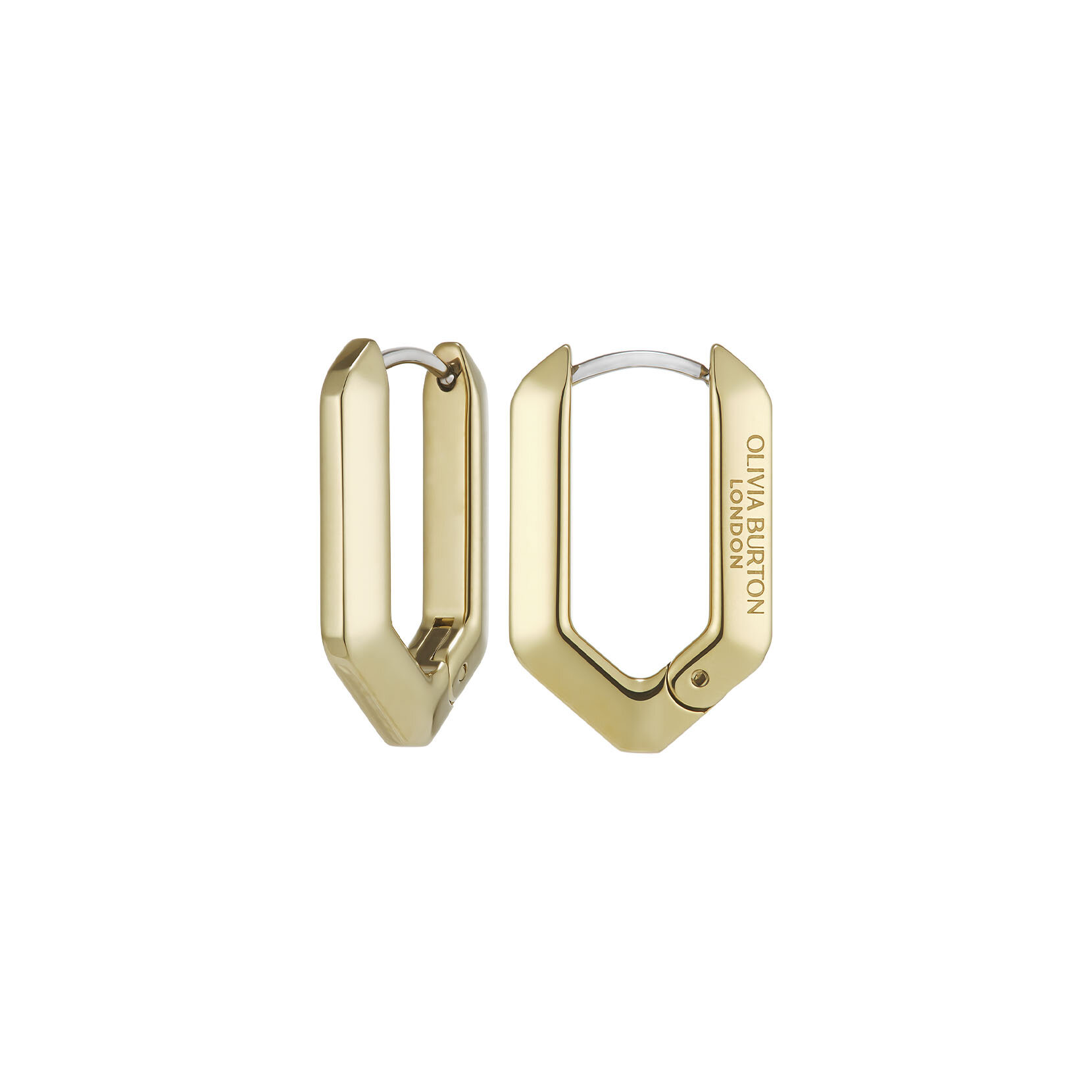 Honeycomb Geo Gold Plated Hoop Earrings