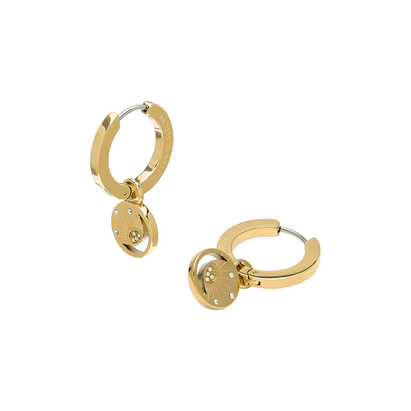 Celestial Sun Gold Plated Hoop Earrings