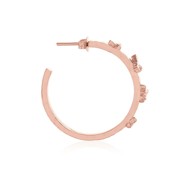 Lucky Bee Rose Gold Statement Hoops