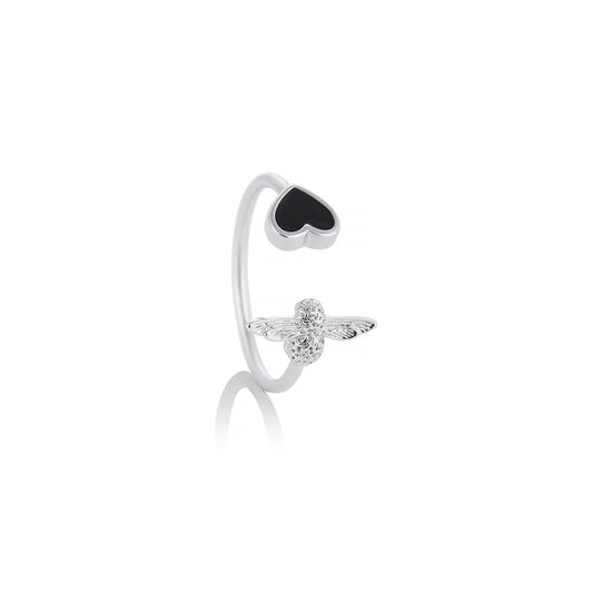 Love Bug Ring Black and Silver
